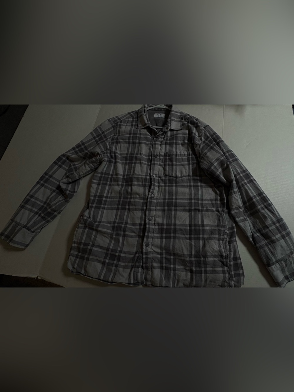 Old Navy Gray Plaid Lightweight Shirt Shacket Large